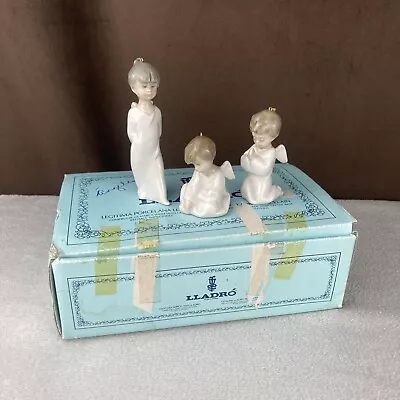 Buy Vtg Lladro Mini Angelitos 1.604 Nativity Set Of 3 Angels Christmas Ornaments 80s • 33.56£
