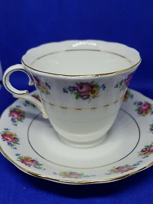 Buy Vintage Colclough Tea Cup & Saucer Fine China Gold Trim Rose Floral • 9.40£