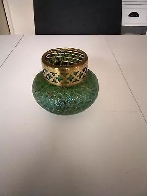 Buy Antique Kralik Art Nouveau Irridescent Glass Bowl Green • 16£