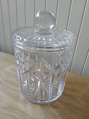 Buy Cut Lead Crystal Biscuit Candy Jar Mid Century Heavy Diamond 1231g 14cm X 12cm • 18£