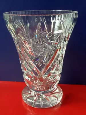 Buy Lead Crystal Pinwheel Cut Glass Flared Vase • 16.95£
