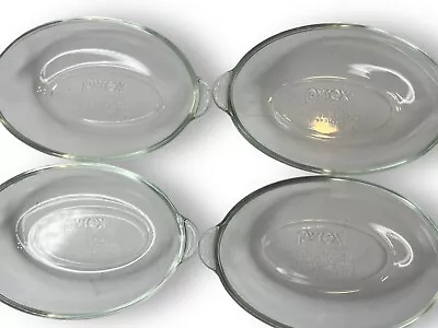 Buy Pyrex #328 Clear Glass Oval Baking Dishes 1 Cup Size - Set Of 4 • 12.75£