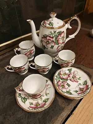 Buy Queen Anne Fine China England Tea Cup Saucer Set Magnolia Teapot Milk Bowl 10pcs • 170.37£
