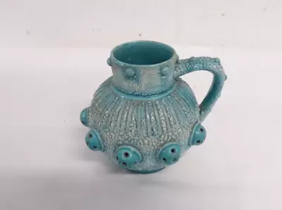 Buy Zsolnay Pecs Pottery Jug Hungarian Blue Turquoise Majolica Vase Height 13cm • 44.99£
