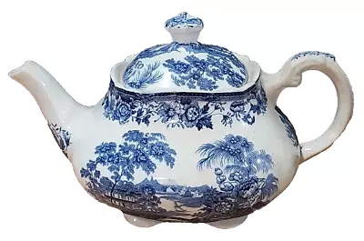 Buy Royal Staffordshire Tonquin Clarice Cliff Blue & White Teapot • 76.79£