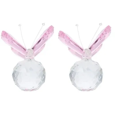 Buy 2 Pc Crystal Butterfly Car Toys Glass Animal Small Gift Ornaments • 13.23£