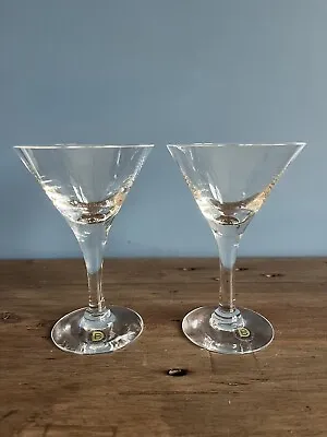 Buy 2 X Vintage Retro Dartington Lead Crystal Martini Hollywood Cocktail Glass FT261 • 14.99£