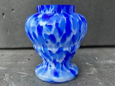 Buy Vintage Art Glass Vase Franz Welz Design Mottled Blue • 9.99£