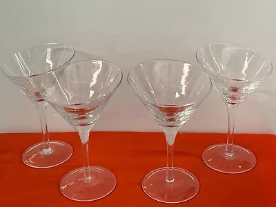 Buy Pier 1,  Angled Rim, Crackle Glass Martini Drink Glasses   --  4 • 36.99£