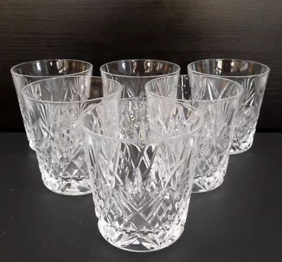 Buy 6 Cut Crystal Whisky Tumblers / Juice Glasses - 8 Cm (3.25 ) Tall - 180 Ml • 19.99£