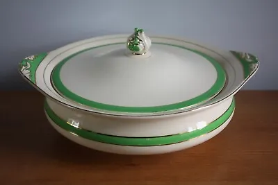 Buy Vintage Queens Green Solian Ware 1930s Lidded 22cm Tureen Soho Pottery Cobridge • 14.99£