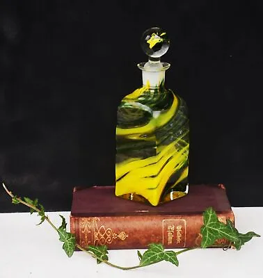Buy Mdina Style Decanter Glass Bottle Yellow And Green • 72.11£