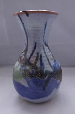 Buy Canterbury Pottery Vase, Handmade, Multicoloured Blue, Green, Grey, 21cm Tall • 29£