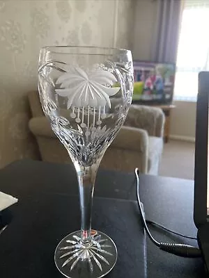 Buy MINT Signed Royal Brierley 8 1/2” Honeysuckle Wine Glass “With  All My Love” • 42.50£