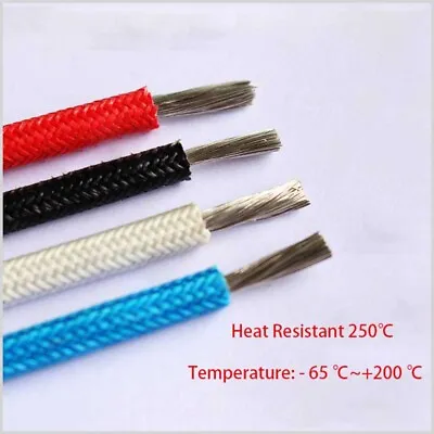 Buy Heat Resistant 250℃ Fibreglass Cable 0.3mm ²~ 25mm ² High Temp Parts Knit Wire • 276.88£
