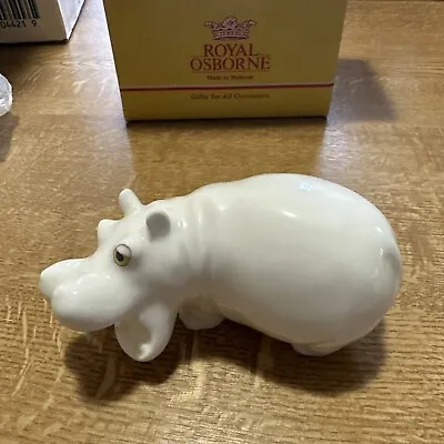 Buy Royal Osborne White China Hippo - With Original Box • 5£