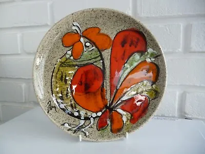 Buy Plate Vallauris Pottery Hen/Chicken/Rooster/Cockerel Enameled Glaze Vintage • 22.99£