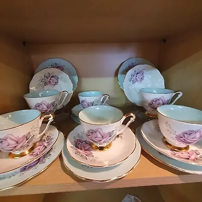 Buy Queen Anne Bone China Gilded 18 Piece Teaset In The Beautiful Design Fair Lady • 79.99£