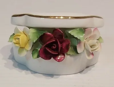Buy Vintage Royal Doulton Bone China Flower Posy Box Ornament Basket Trinket Case  • 15£