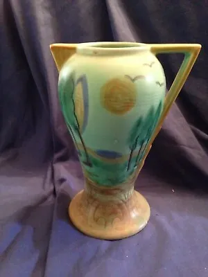 Buy Antique Art Deco Flaxman Ware Jug Vase Unusual Green Wade Heath • 30£