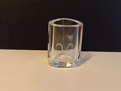 Buy STROMBERGSHYTTAN Small Swedish Crystal Art Glass Vase Etched Flower Motif • 9£
