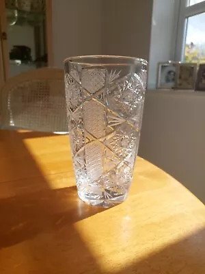 Buy Quality Bohemian Czech Crystal Queen Lace Hand Cut Vase 20cm Mint  • 35£