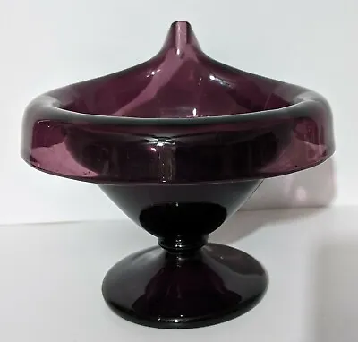 Buy PURPLE ART GLASS Footed BOWL CANDY DISH - Rolled Edge - Unique Style & Design  • 17.08£