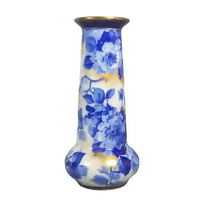 Buy Antique Thomas Forester Rose Dale Phoenix Ware Porcelain Vase - Blue White Gold  • 66.02£