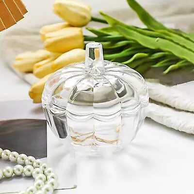 Buy Glass Pumpkin Jar With Lid Wedding Candy Snacks Fruit Bowl Organizer Canister • 14.15£
