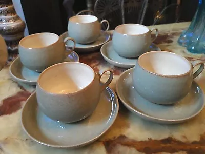 Buy Denby Fine Stoneware - Camelot - Set Of 5 Green Cups & Saucers • 28£