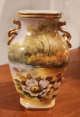 Buy Vintage Noritake 8”  Vase With Gold Handles Beautiful • 23.71£