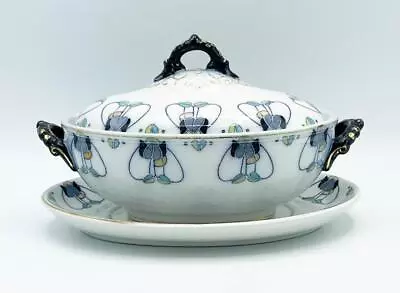 Buy George Logan Glasgow Style Pottery Tureen Manner Of Scottish Arts & Crafts • 85£
