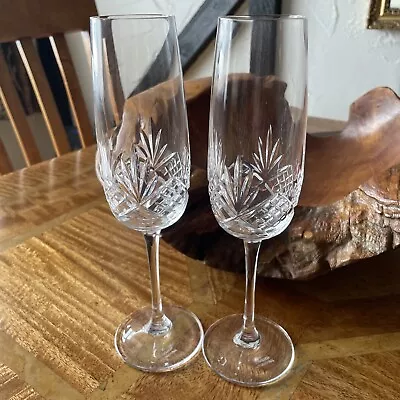 Buy Two Edinburgh Crystal  DUET Champagne / Prosecco Flute. 8.5 In Tall.1st. Signed. • 11.99£