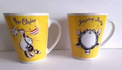 Buy Cat Mugs X 2 - Jumping Jacks & Rope Climbing - Tesco • 6£