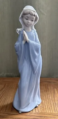 Buy Nao BY Lladro Girl Praying 0298  Nun Woman Blue Dress - Pristine Condition • 18£