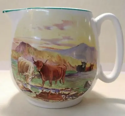 Buy BCM/NELSON WARE, MILK PITCHER, ENGLAND – Steers In Mountains Scene • 12.46£