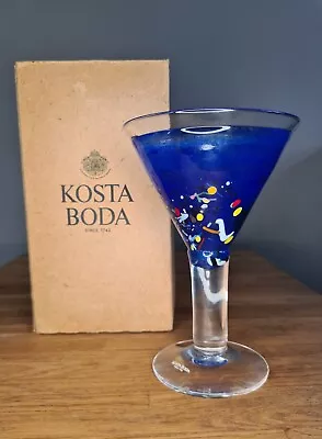 Buy KOSTA BODA Blue Glass SATELLITE GOBLET - Made By Bertil Vallien - Boxed • 130£