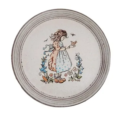 Buy Purbeck Pottery Plate 22cm Bournemouth England Stoneware Used Girl Feeding Birds • 9.99£