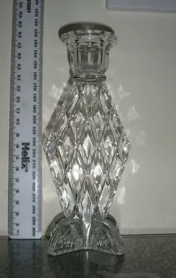 Buy Stunning Clear Glass Candlestick, Candle Holder Diamond Shape 17cm Tall • 9.20£