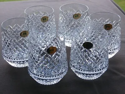Buy 6 X Tyrone Crystal SPERRINS Roly Poly Whiskey Glasses - Stamped -  Ex Cond • 99.99£