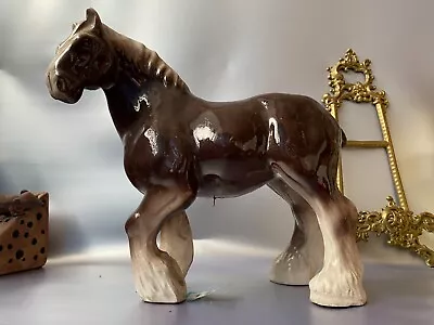 Buy HORSE - Vintage Ceramic Shire FIGURINE. • 39.97£