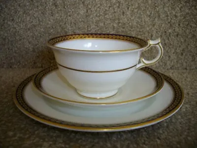 Buy George Jones Crescent China Tea Cup, Saucer, Side Plate - Blue Gold Trim • 12£