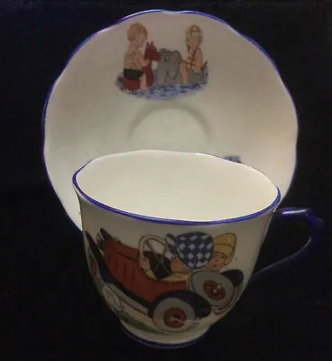 Buy Royal Albert Crown China, RARE, Children At Play In Roadster Cup & Saucer 1910 • 15£
