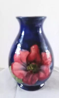 Buy  Moorcroft  Clematis On Blue Vase-label Potter To Late Queen Mary • 65£