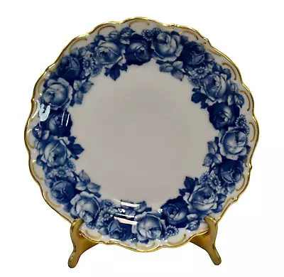 Buy Schumann Bavaria Germany Blue Roses  Heirloom  10  Dinner Plate 1961 • 27.47£