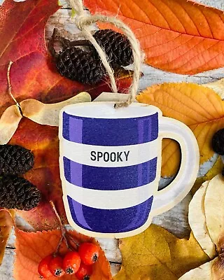 Buy Cornishware Inspired SPOOKY Wooden Hanging Decoration • 4.50£