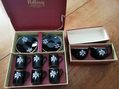 Buy 6 X Palissy Orchid  Coffee Cups & Saucers Plus Milk Jug And Sugar Bowl - Boxed  • 9.99£