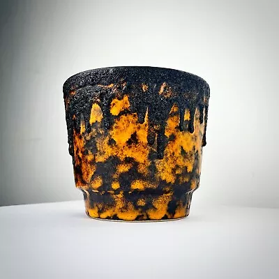 Buy Fohr Keramik West German Orange Planter Fat Lava 1960s Ceramic Plant Pot • 75£