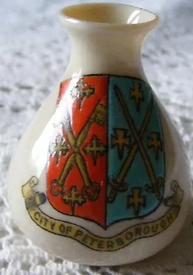 Buy City  Of  Peterborough   Arcadian 1924  Crested  China   Miniature  Vase  Model • 10.99£