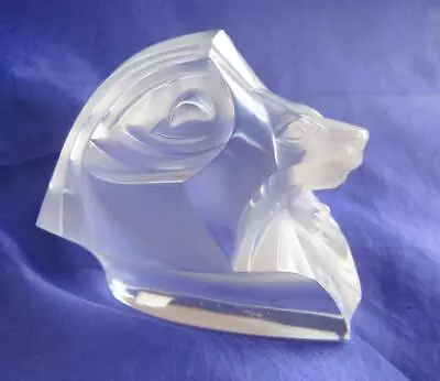 Buy Lalique King Lions Head Figurine Paperweight Signed France Crystal 4 In X 3 In • 134.50£